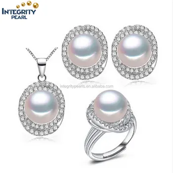 Jewelry Sets Silver Pearl Pendant 