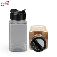 

Wholesale kitchen plastic spice jar and salt bottle pepper chili shaker garlic grinder bottle with customized lid