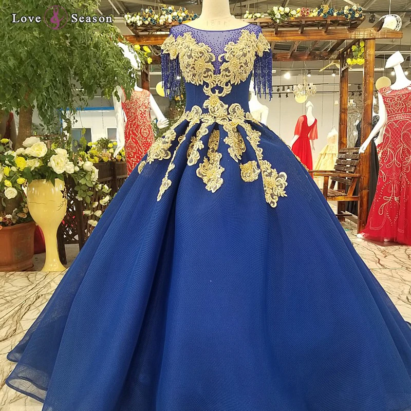 

Jancember LS54987 high quality party dress fabric dark blue bridesmaid lace bead women dress, N/a