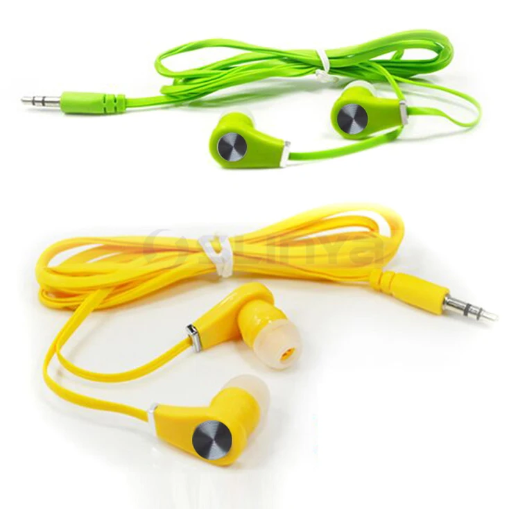 Promotional Gift Cheap Flat Cable Earphone for Mobile Phone Headphone Headset