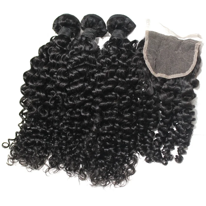 

Double Drawn Virgin Curly Hair Vendors Deep Curly Hair With Closure