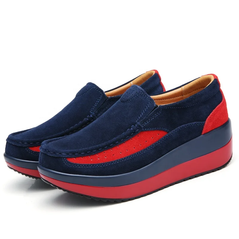 

wholesale cheap casual women custom suede platform shoes, Blue,black,red,grey same as photos