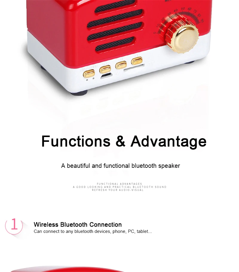 Logo Printing OEM TF card Bluetooth speaker with fm, mini portable bluetooth speaker fm radio