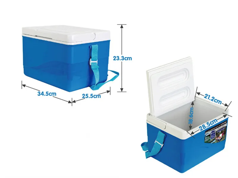 11l Food Insulated Box Square Styrofoam Cooler Box With Straps And Handle,Blue/white Buy