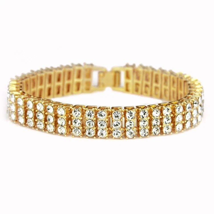 

3 rows rhinestone mens jewelry high quality friendship bracelets and bangles