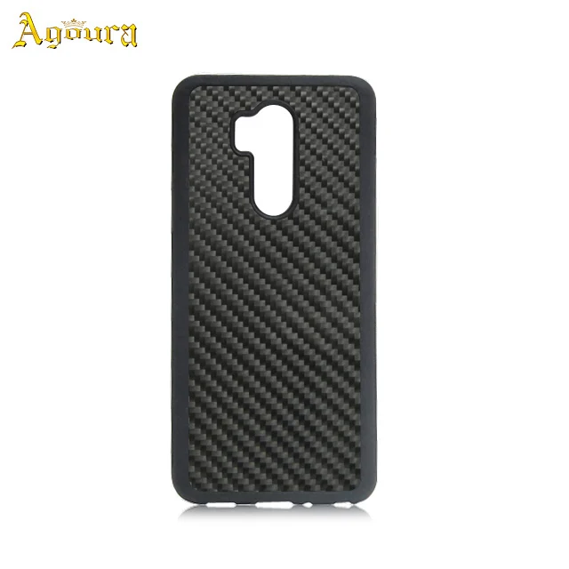 

2019 Cell phone TPU PC protective case carbon fiber phone case for LG G7, Black