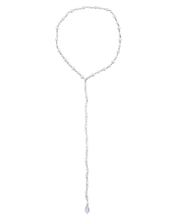 

The Bride Sexy Backless Crystal Pearls Backdrop Necklace Body Chain