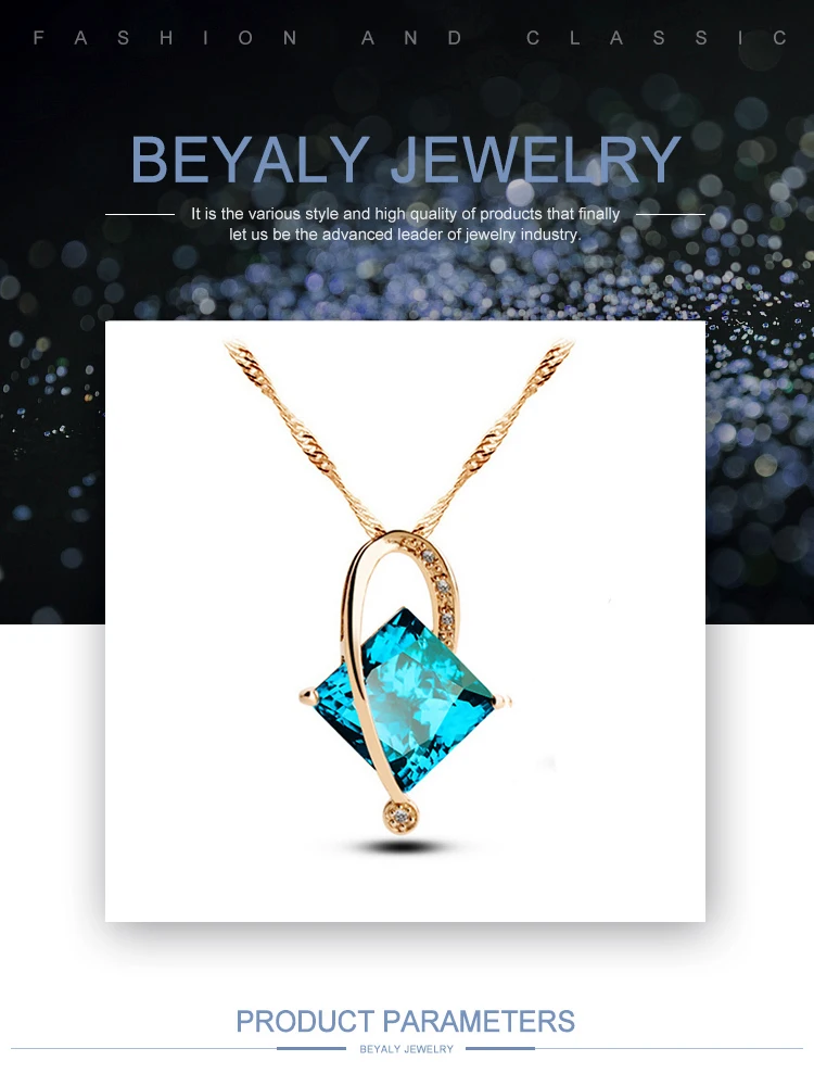 Clarity cubic stone wholesale necklace bijou 925 silver jewelry