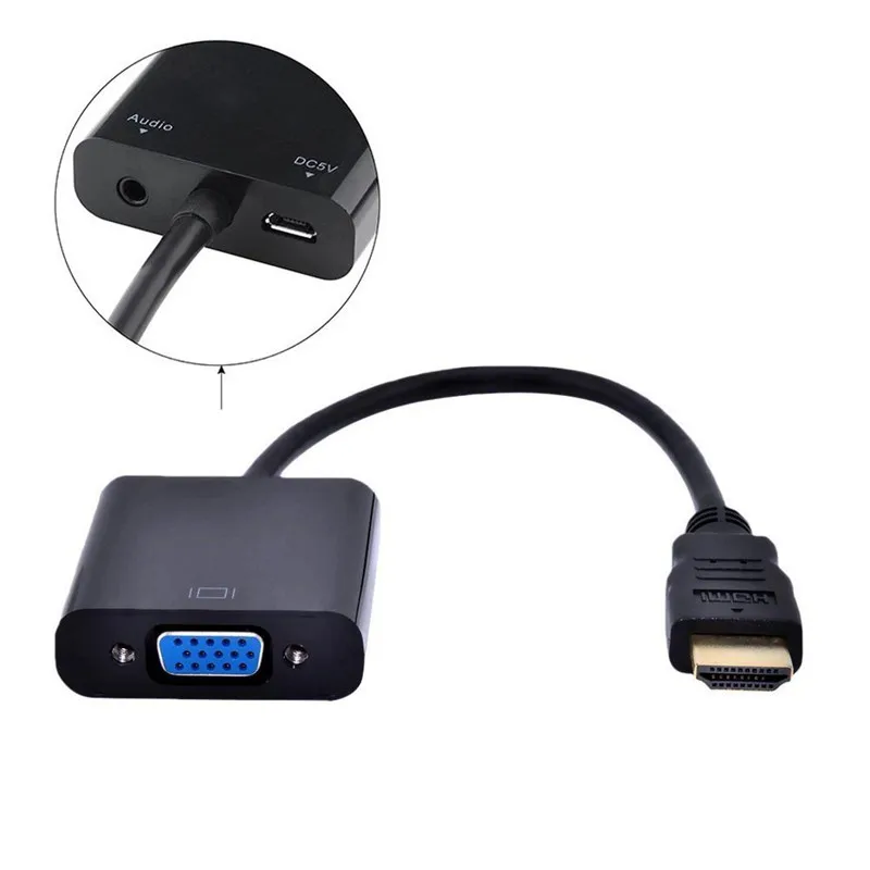High Quality Hdmi To Vga Adapter With Audio And Usb Power Support Hd