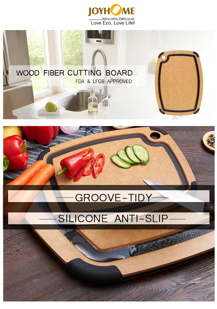 Wood Fiber Cutting Board Eco Friendly Dishwasher Safe Juice Groove Bpa