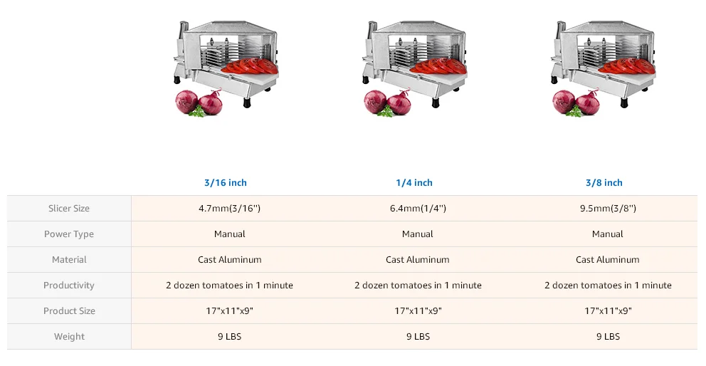 Commercial Tomato Slicer 3/8 Inch Heavy Duty Tomato Slicer Tomato
