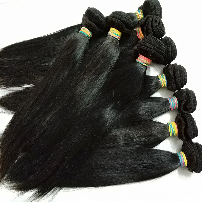 

Letsfly good quality 8A human hair 10Pcs/lot silky Straight Virgin peruvian Hair extensions