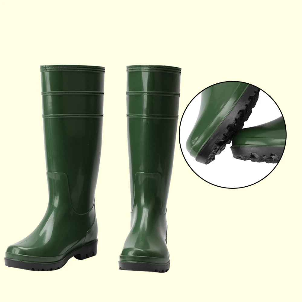 

2020 Most popular boots for farm cheap price, Green upper black sole