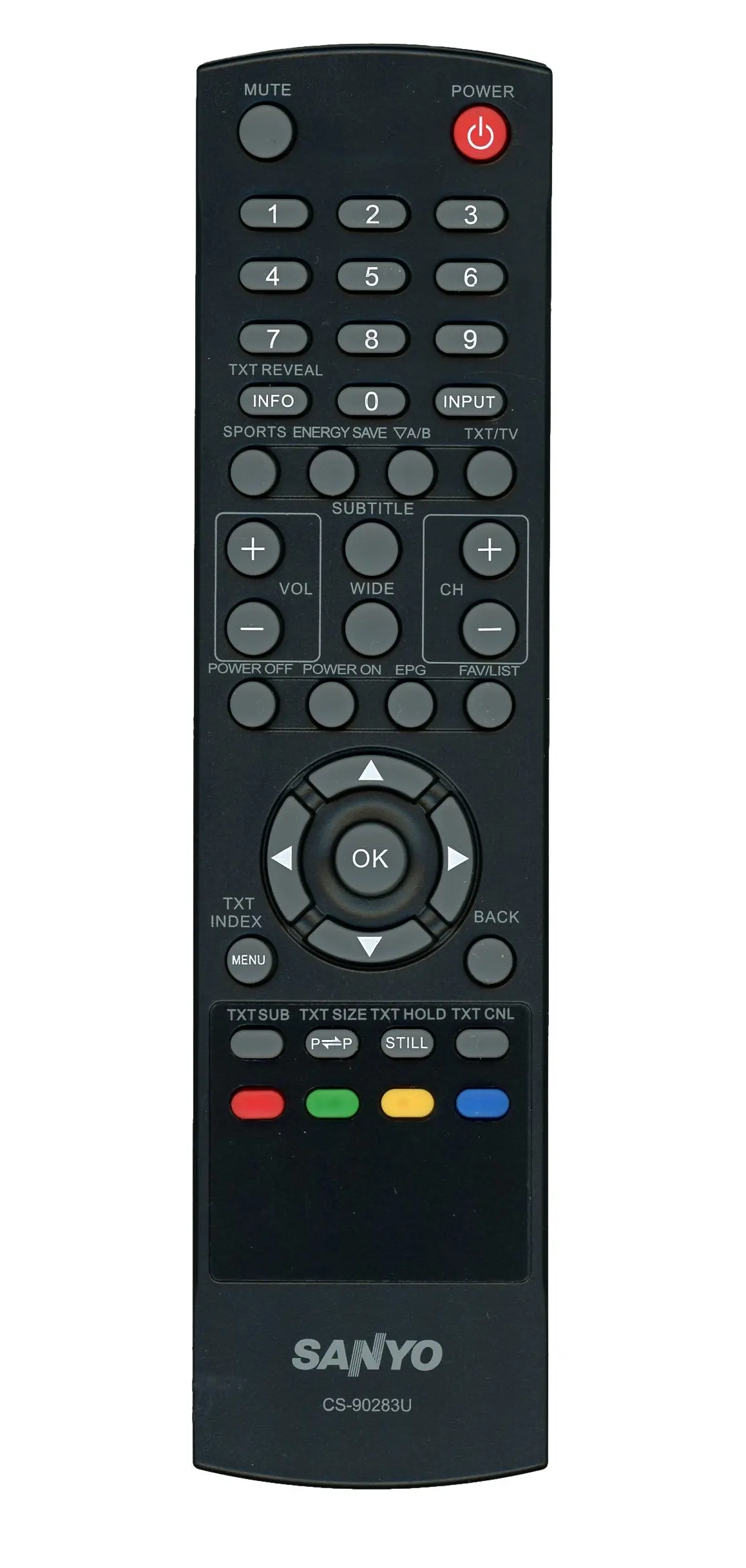 Get Quotations · Sanyo CS-90283U LCD TV Remote Control (Substitute for  Remote CS-90238C)