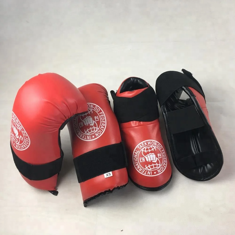 Taekwondo Itf Sparring Gear Sparring Gloves And Foot Guards Open Palm ...