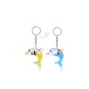 Yellow Liquid Floating Acrylic Keyring Aquaria 3d Crystal Liquid Keychain Mini Dolphin Shape Floating Keychain