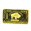 The newest value of old gold plated coins 1 oz Brass Buffalo Bar with custom logo bars