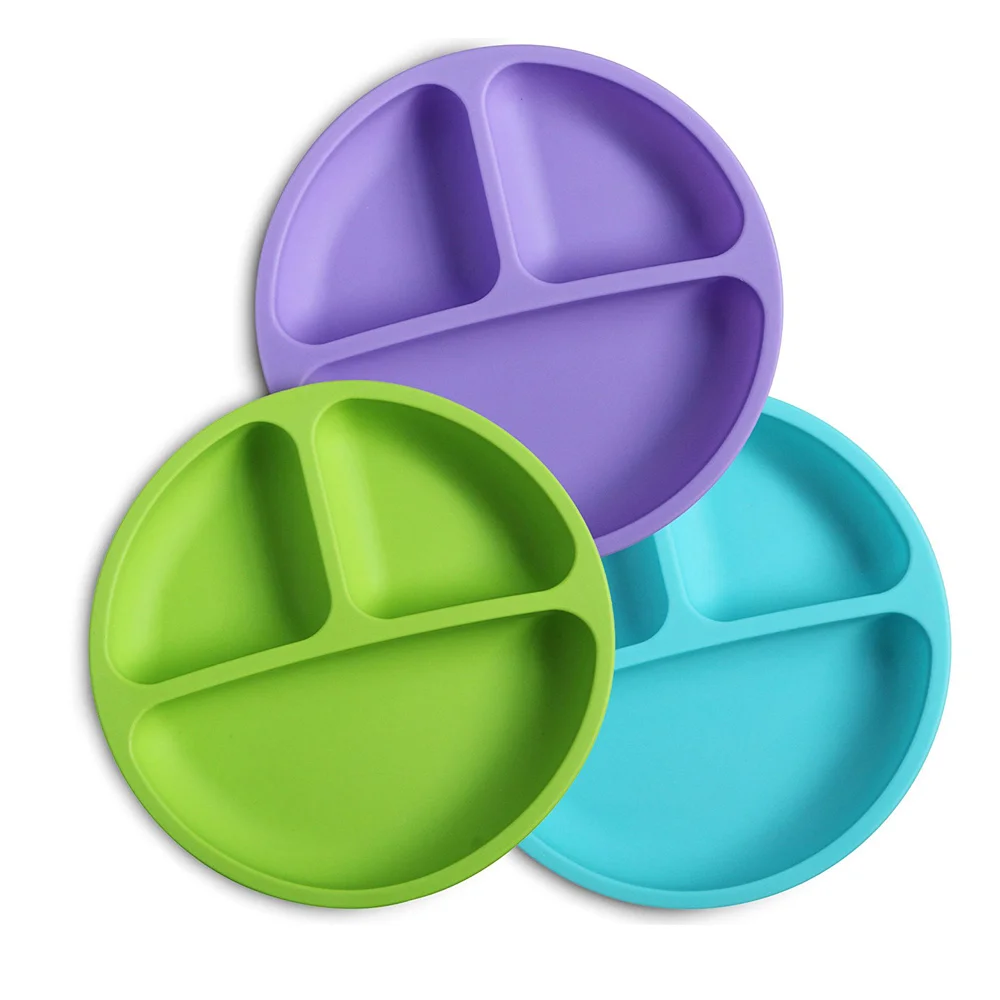 High Quality Silicone Grip Toddler Plates,Easy Cleaning Silicone Dish