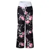 New Custom Women'S Summer Comfy Casual Pajama Pants Floral Print Drawstring Lounge Pants Wide Leg Pants