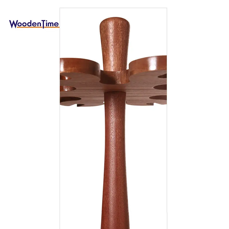 Elm creative household upside down wine shelf solid wood European rack hanging goblet rack bamboo wine bottle glass holder