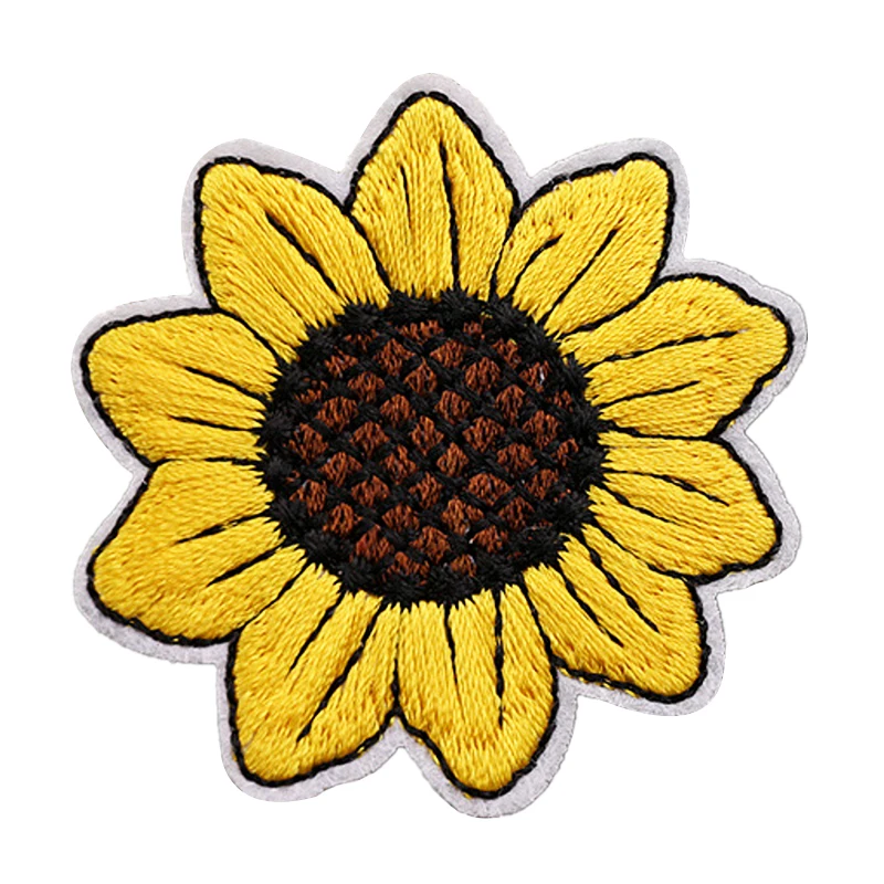 

Sunflower pattern embroidered patches iron on for kids clothing