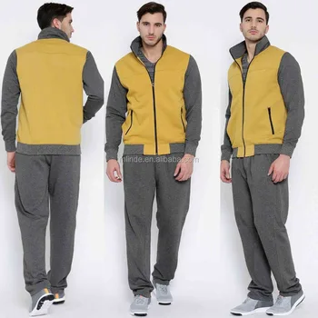 grey and yellow tracksuit