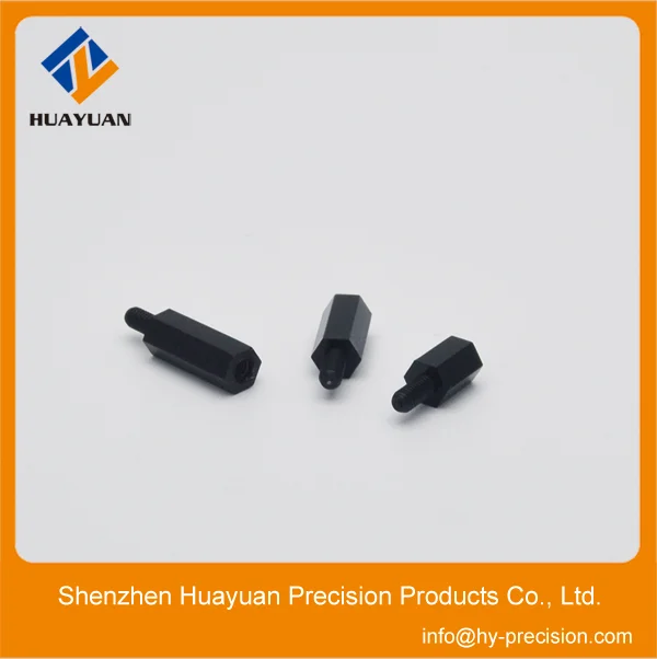 M2.5 M3 M4 black nylon hex standoff, black nylon hex spacer