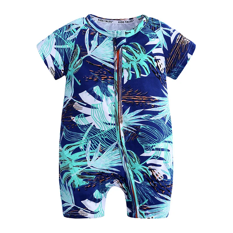 

Newborn summer zipper Rompers Summer Baby Girls Clothing Newborn Short Sleeve Baby Girls boys Clothes Infant Jumpsuits, As picture