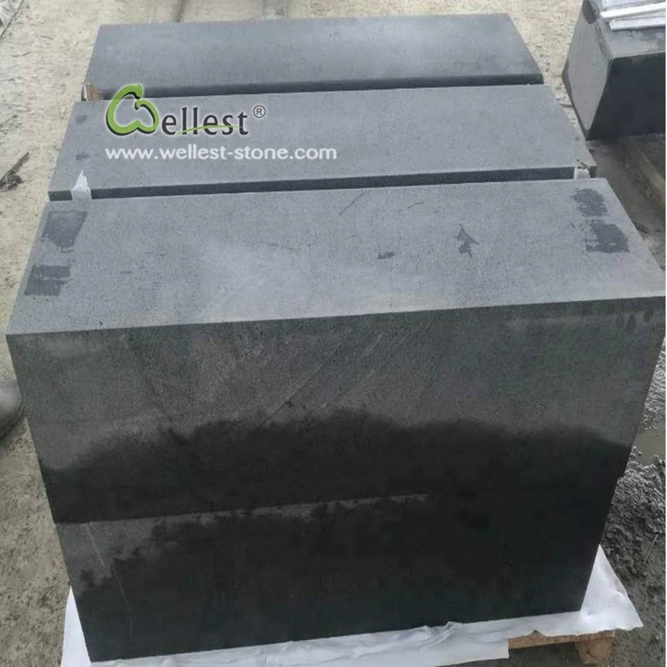 
Chinese black basalt stone blocks dark bluestone curb 
