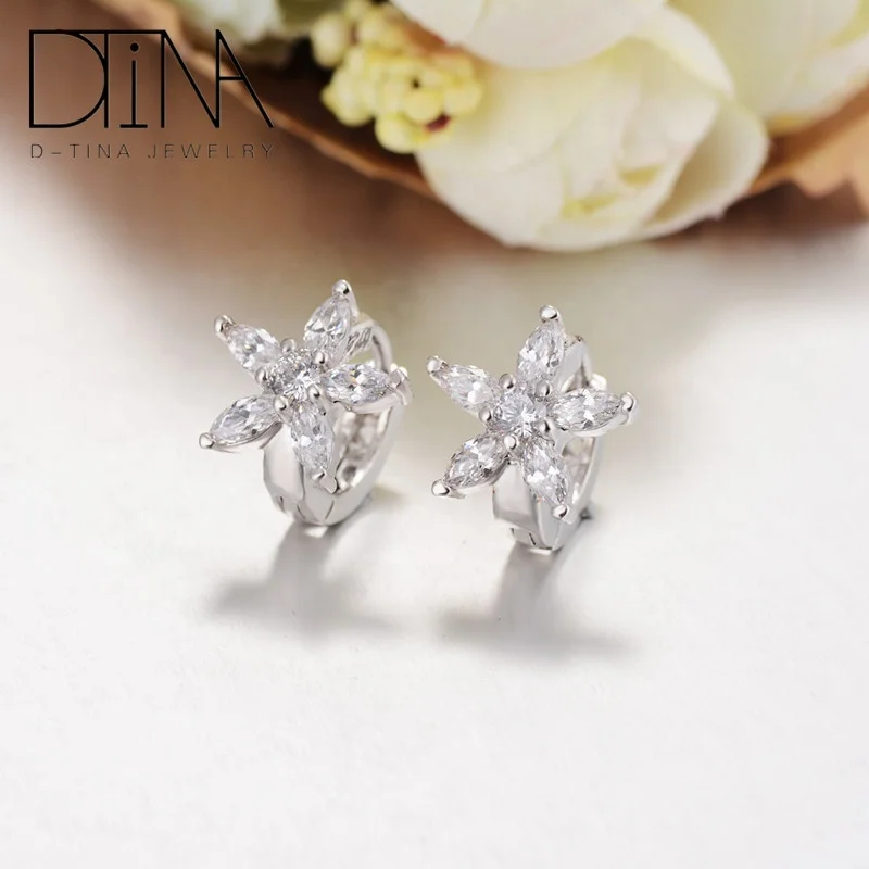 

DTINA Zirconium Plating Gemstone Designer Hoop Earrings for Women Wedding
