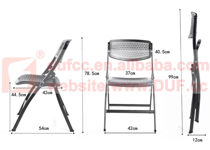Cheap Metal Folding Chairs Gray White Economic Plastic Chairs Portable Armless Chair with Hole