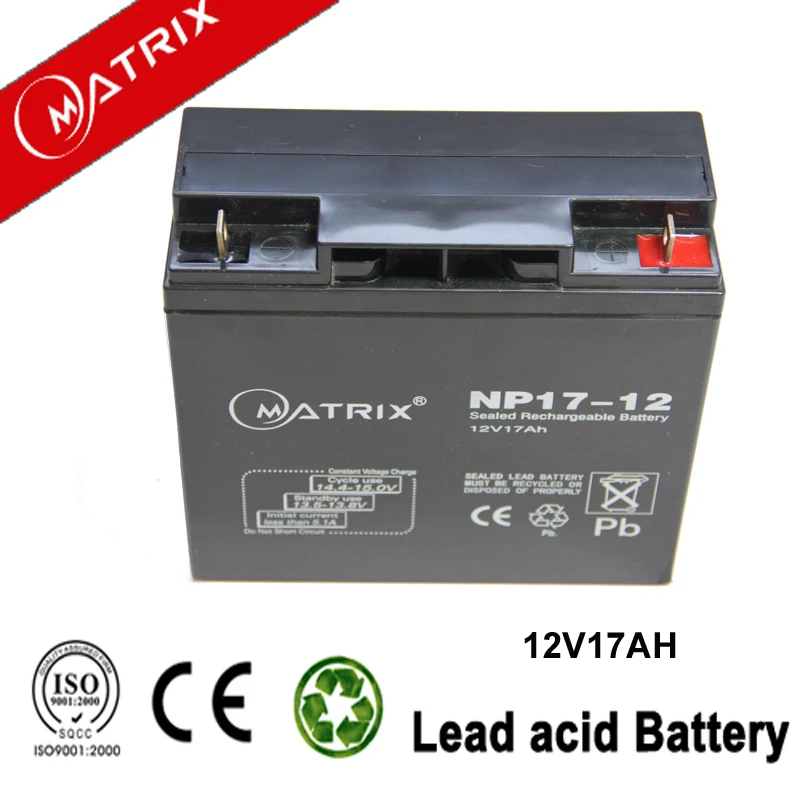 12v 17ah 20hr sealed rechargeable lead acid recycling agm vrla battery