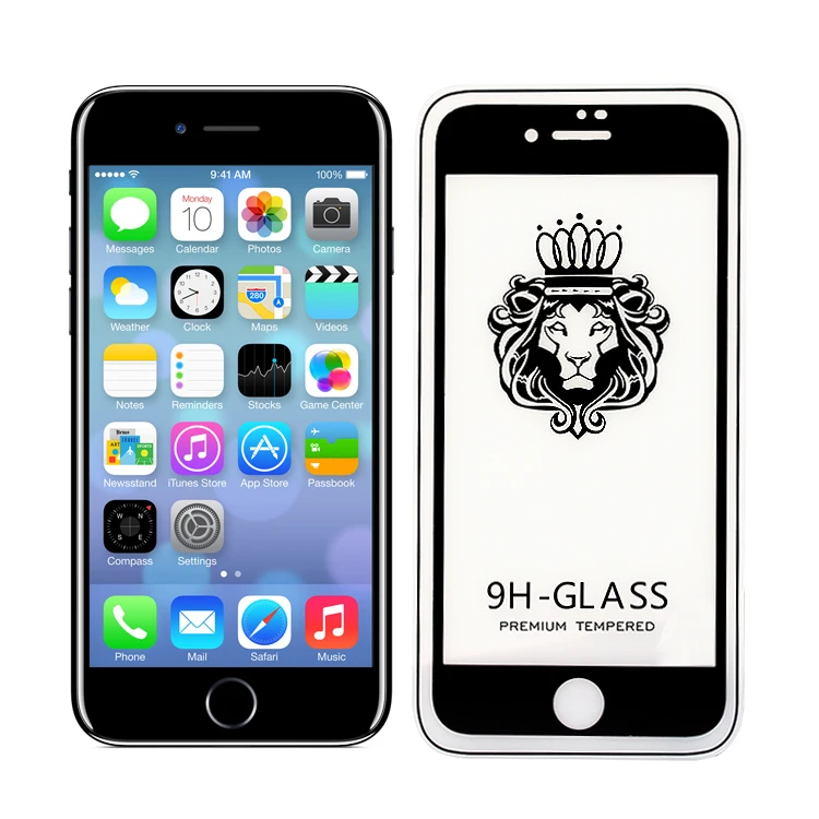 

Premium 9H Full Glue for iphone 7 Screen Protector 3D Tempered Mobile Glass, Black, white,
