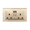 Smartdust 146*86 Power Point Plug Multi Electric UK 13A 6 Pin Double Wall Switch Socket Outlet