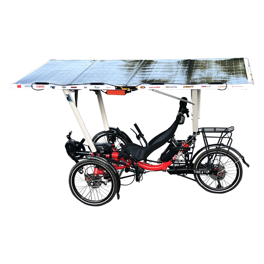 

Electric Solar Power Three Wheel Rear Suspension Aluminum Frame Recumbent Trike