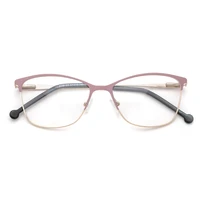 

Metal Women Glasses Frames Optical Prescription Glasses Frame Clear lens eyewear Pink Eyeglasses Frame New Design