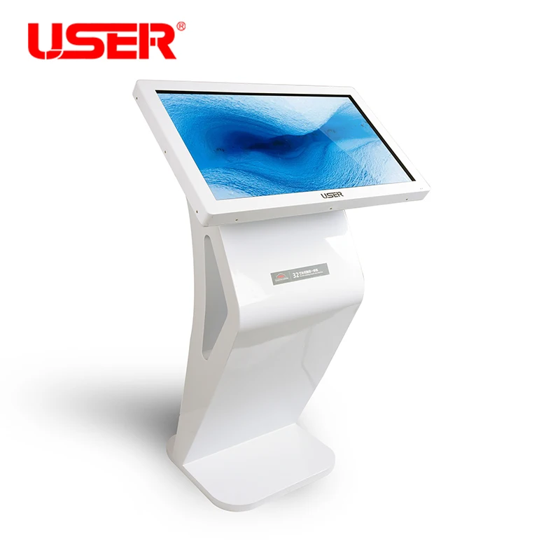 

43 inch floor standing kiosk All in one PC with LCD IR screen, Black white