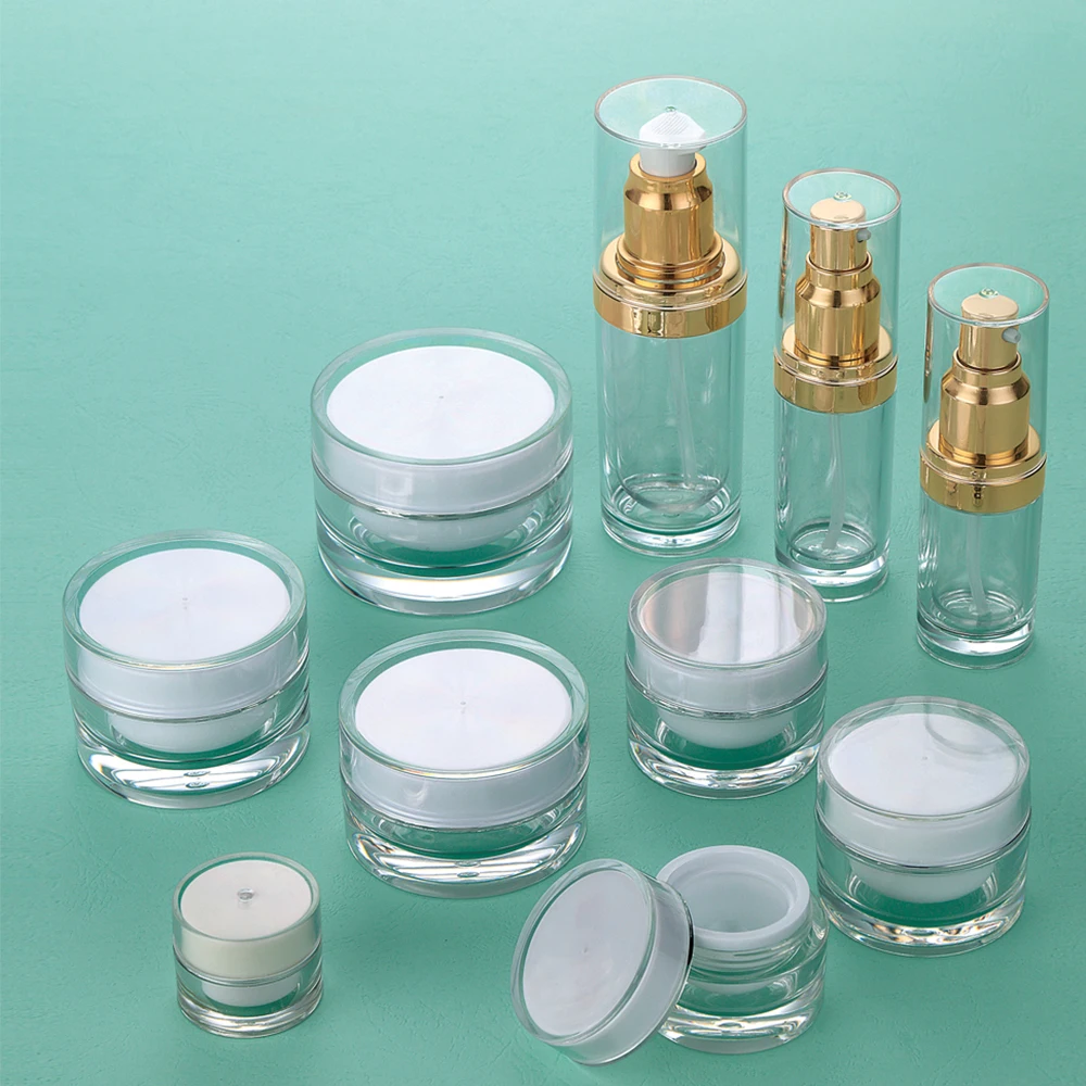 
Hengsheng manufacturer supply clear crystal plastic acrylic 20ml 30ml 60ml cosmetic lotion spray bottle 
