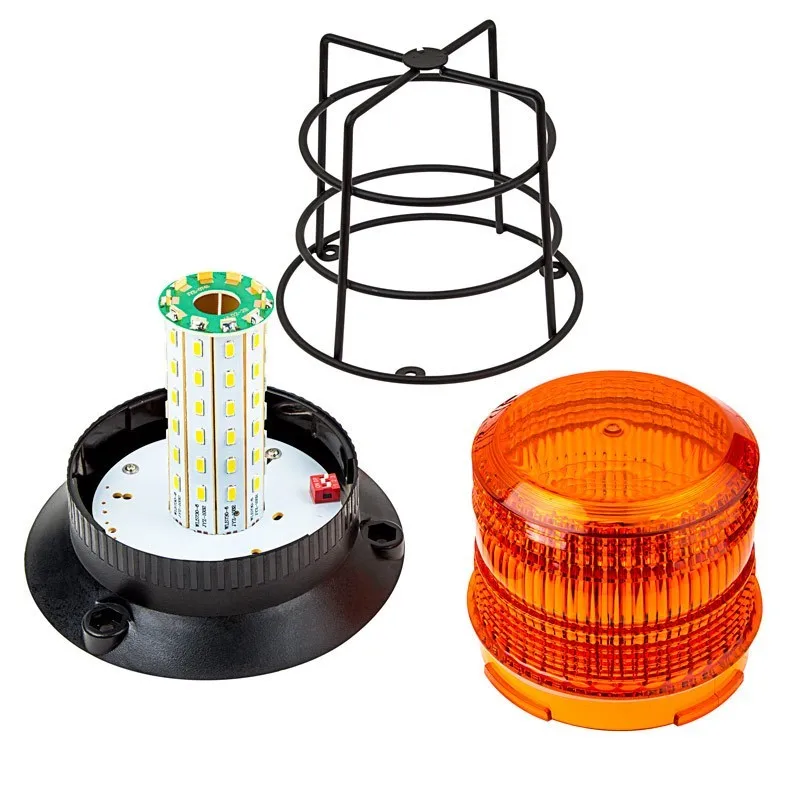 43/4" Amber Explosion Proof 360 Degree 12v Caged Led Strobe Beacon