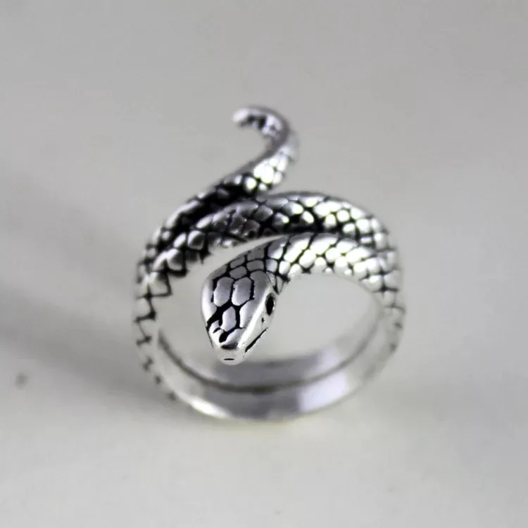 

R10 Snake Shaped S925 Sterling Silver Adjustable Ring