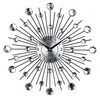 Decorative Crystal Clock 33cm Luxury Modern Diamond Large Metal Wal Clock Mirrors Wall Clock Home Decoration