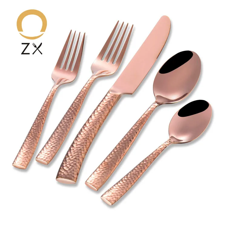 

Stainless Steel Wedding Luxury Flatware Set,Stainless Steel Metal Rose Gold Hammered Copper Mirror Royal Cutlery Set, Silver,gold,rose gold,black,blue,purple,rainbow