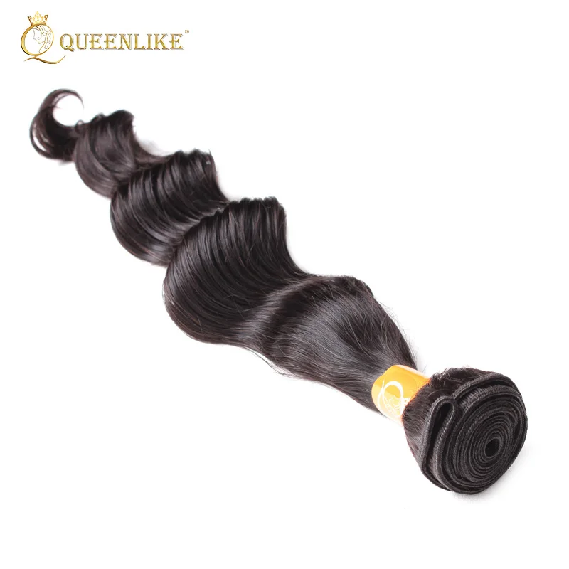 

12a virgin unprocessed double drawn raw human hair extension, Natural color or as your request