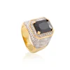 Custom gold plated ring for hip hop, luxury diamond rings for men