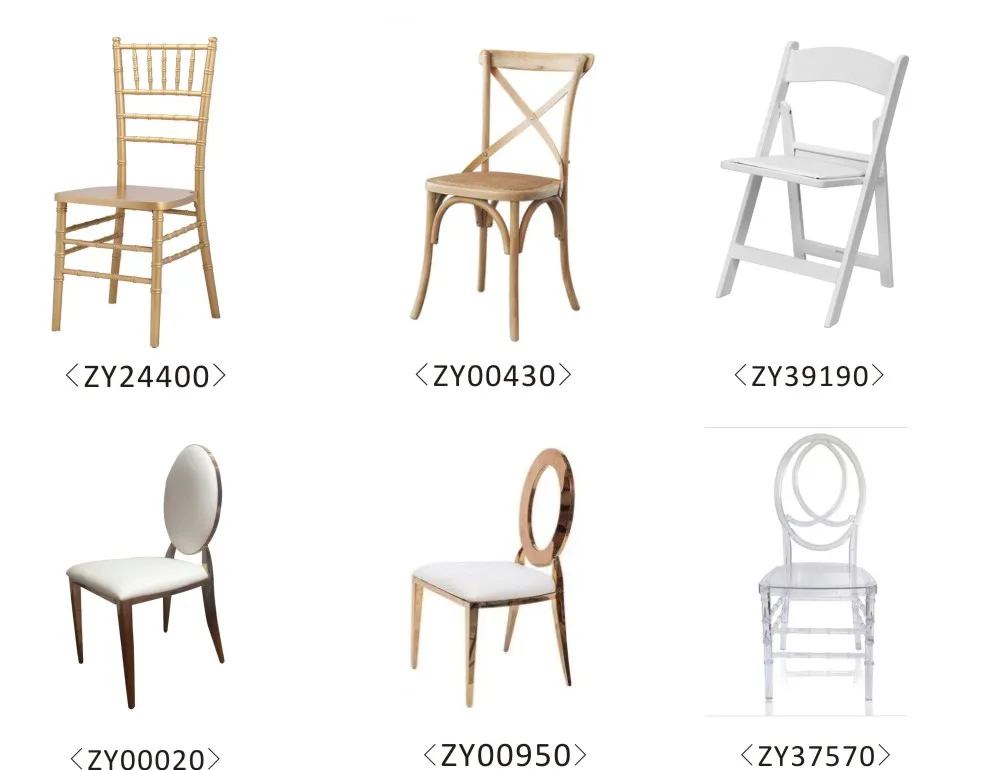 ZY24400 Stackable Wood Chair Hotel Wedding Chiavari Chair Wholesale Banquet Dining Chairs