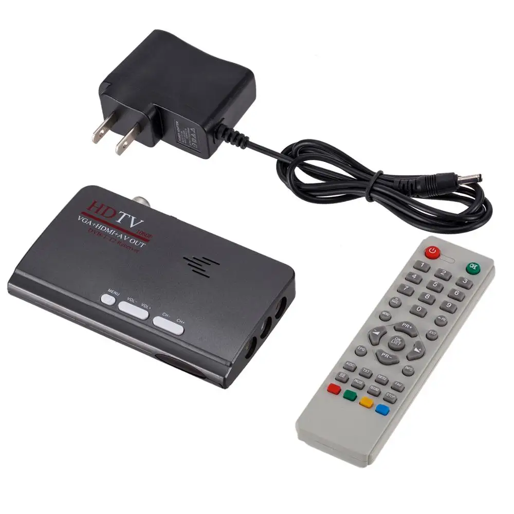 

DVB-T/DVB-T2 TV Tuner Receiver DVB T/T2 TV Box VGA AV CVBS 1080P HDtv digital HD Satellite receiver With Remote Control
