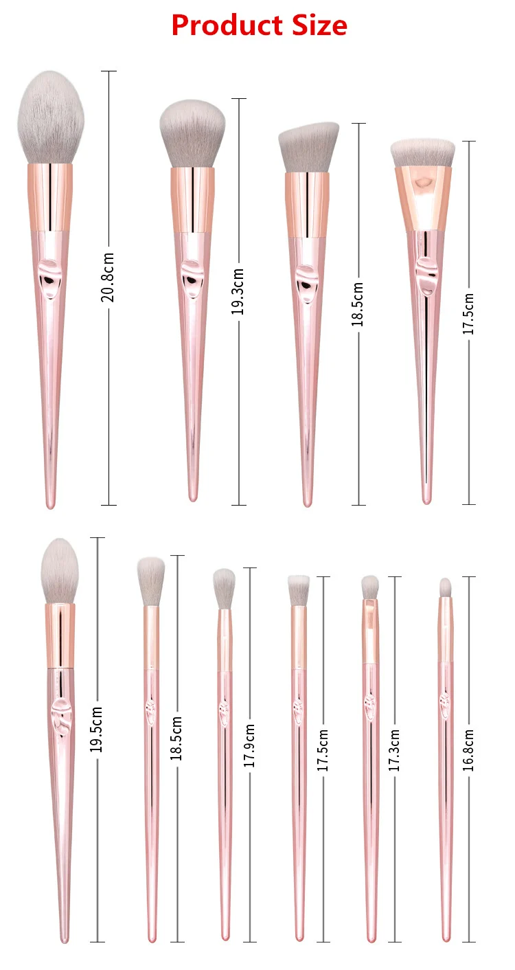 DHL Free shipping Professional Foundation Brush 10 colors Makeup Brushes Set cosmetic Tools Kit 10pcs Makeup Brushes Set