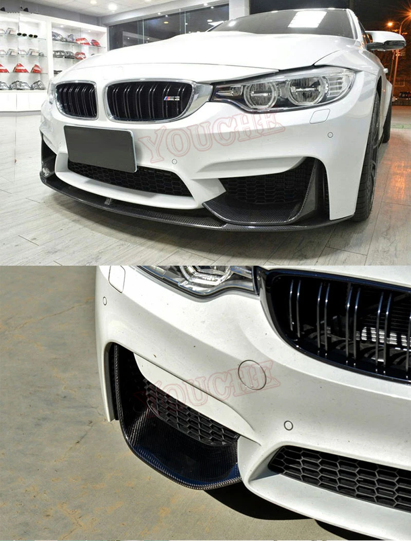 1 Pair Carbon Fiber Front Splitter For Bmw M3 F80 M4 F82 F83 Mp Style