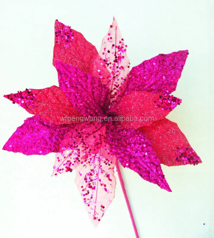 Single Stem Xmas Tree Hanging Ornament Floral Fillers Home Office Decor