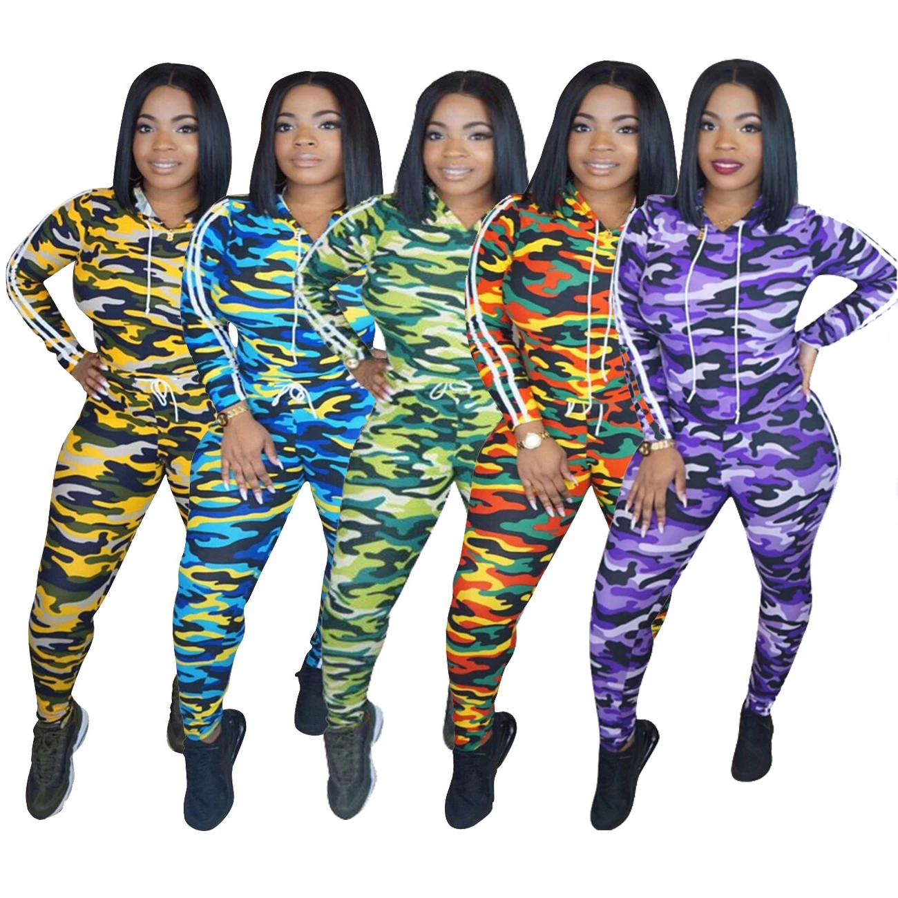 

Fashion casual camouflage trousers with long sleeves for women, N/a